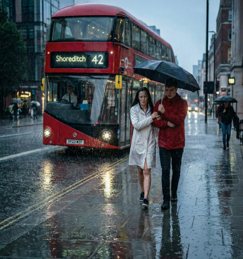 A Shared Walk in Shoreditch Print by David Faldo — photograph by David Faldo