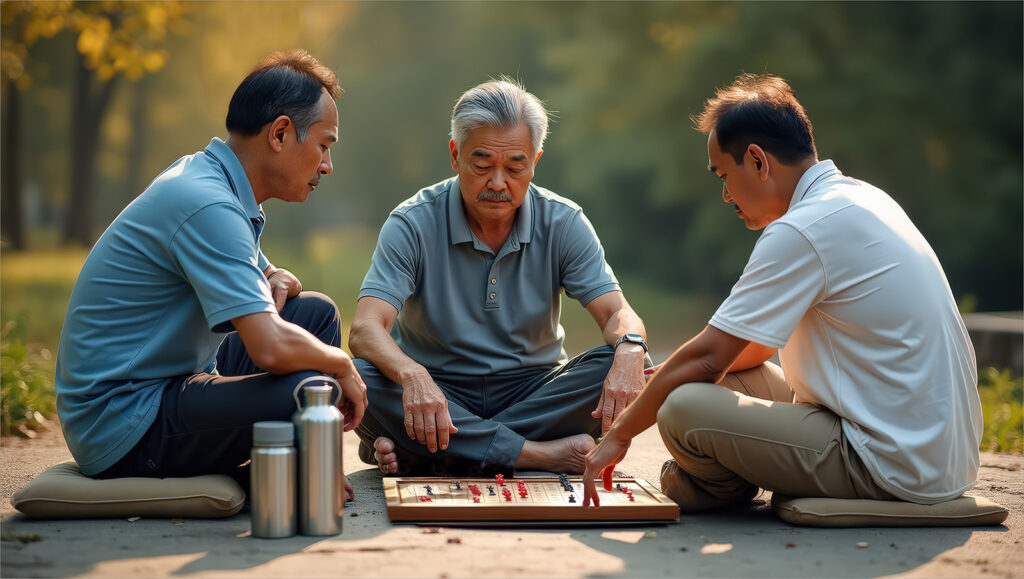 Intensive Game of Xiangqi — photograph by David Faldo